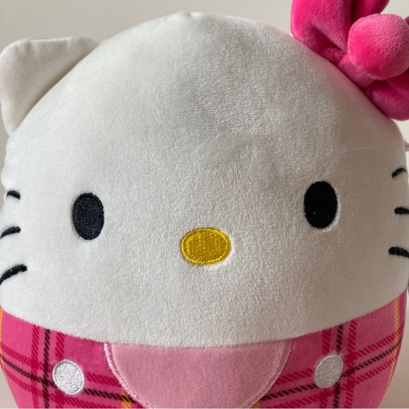Squishmallow Kellytoy Plush Hello Kitty Sanrio 8" Hello Kitty Plaid New with Tag - Picture 2 of 6